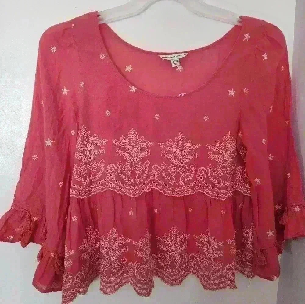 American Eagle Outfitters Embroidered Top (50)